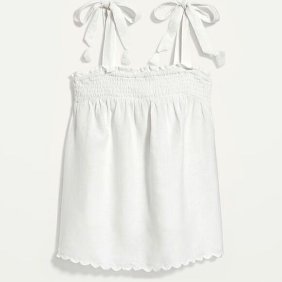 Old Navy Smocked Linen Blend Swing Top - Picture 4 of 9